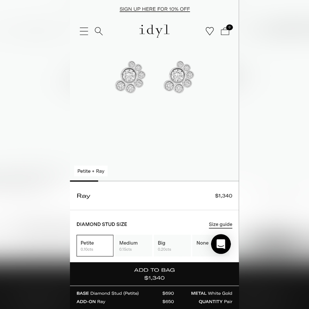 idyl 14k Gold Diamond Stud Earrings